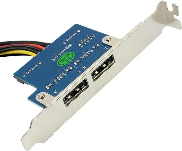 Alt view image 2 of 6 - Vszerda Desktop 2 Ports SATA to Power eSATA eSATAp 9Pin to USB 2.0 Converter Power by SATA 15pin w/full Profile Bracket Expansion Card