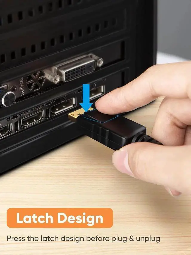 Alt view image 4 of 7 - Vszerda Displayport to VGA Cable 6FT, Displayport to VGA Adapter Gold Plated 1080P@60Hz, Standard DP Male to VGA Male Cable, Compatible with Laptop, PC, TV, Projector, Black