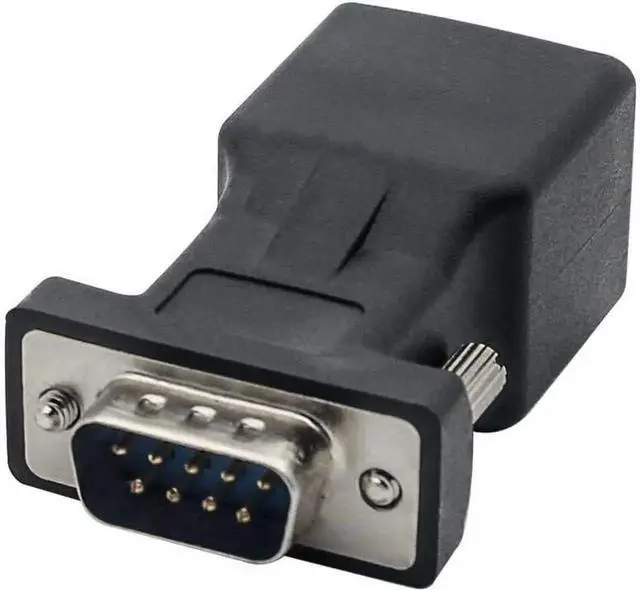 Main image of Vszerda DB9 RS232 Male Port to RJ45 Female Connector Card DB9 Serial Port Extender to LAN CAT5 CAT6 RJ45 Network Ethernet Cable Adapter