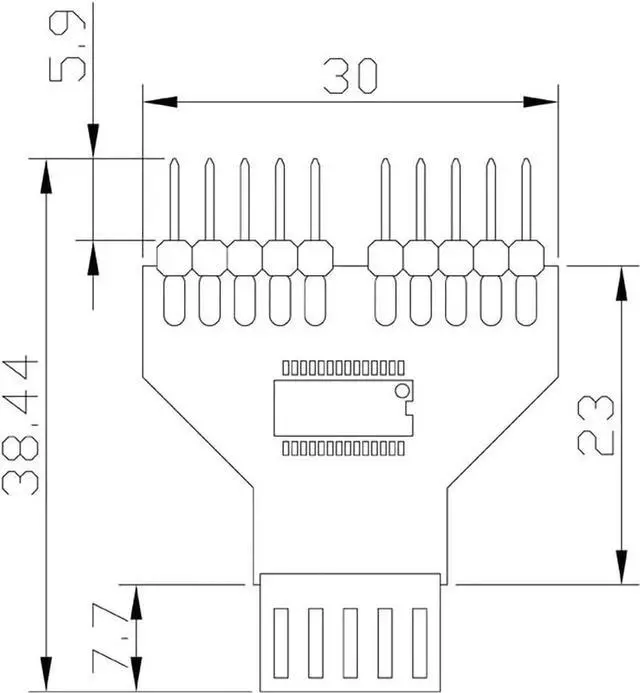 Alt view image 3 of 7 - Vszerda PH78 Motherboard USB2.0 9PIN 1 to 2 Expansion Adapter for Water-Cooled RGB Light Fan Speed Measurement