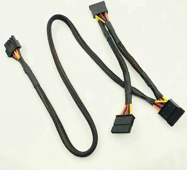 Main image of Vszerda Black Sleeved 5Pin to 3*SATA Modular Power Supply Cables Adapter PSU SATA Power Cable for OCZ ZT/GreatWall 88CM