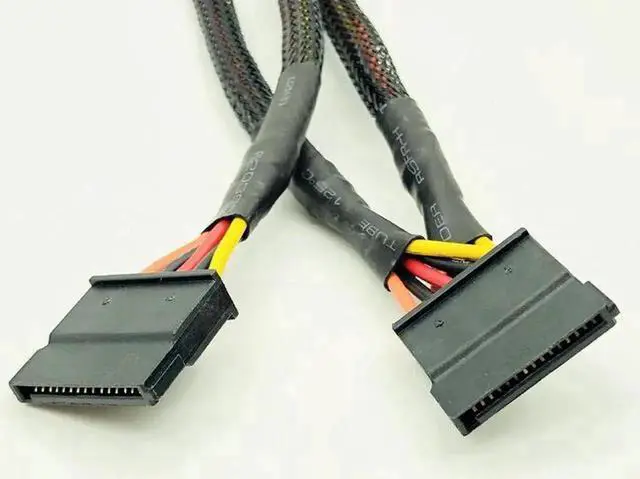 Alt view image 4 of 6 - Vszerda Black Sleeved 5Pin to 3*SATA Modular Power Supply Cables Adapter PSU SATA Power Cable for OCZ ZT/GreatWall 88CM