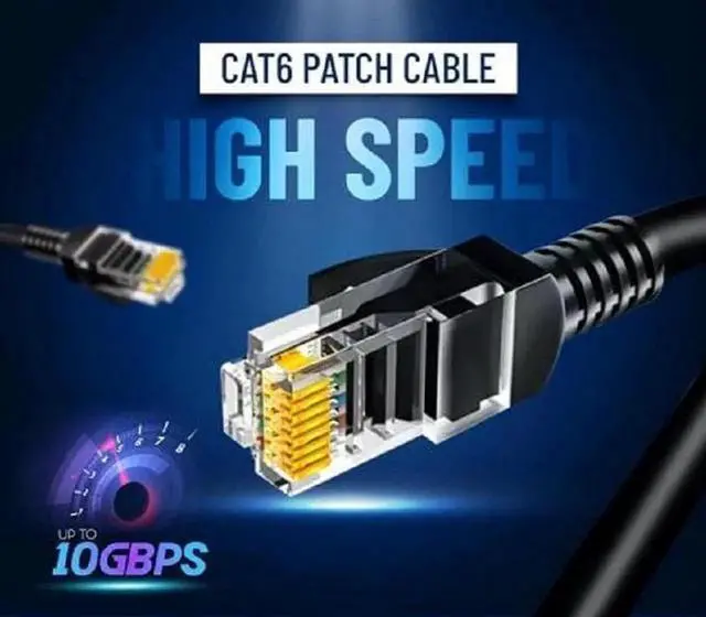 Alt view image 6 of 6 - Vszerda CAT6 Ethernet Cable LAN Network RJ45 Internet Patch Cord 10Pack Black 30ft Bare Copper 30 ft.