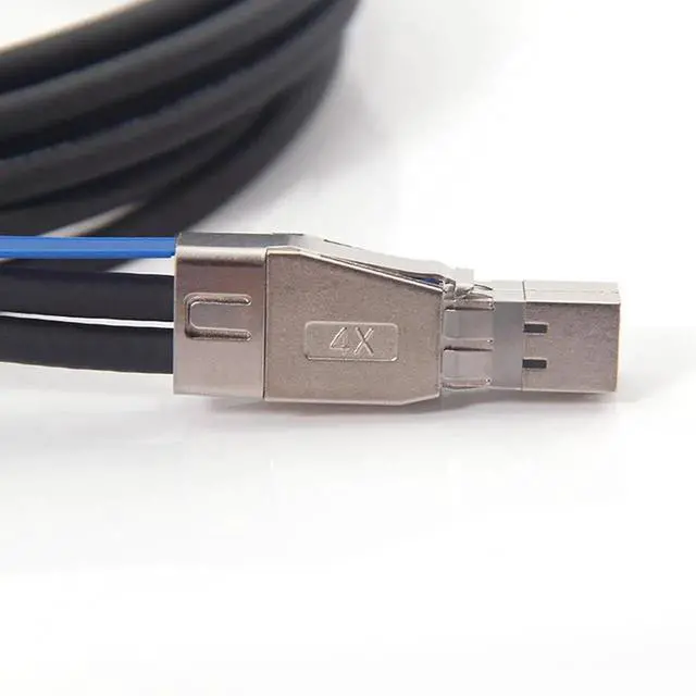 Alt view image 4 of 5 - Vszerda 12G Mini SAS HD SFF-8644 to SFF-8644 Cable for NVMe Enclosure/Storage Array, SAN & JBOD Compatibility, 100-Ohm, 3-m(10ft)