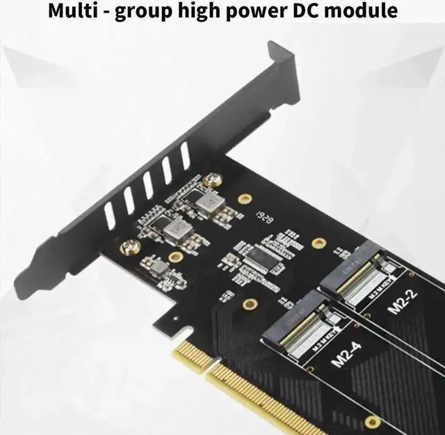 Alt view image 4 of 7 - Vszerda M.2 X16 to 4X PCIE 4.0 GEN4 Expansion Card Supports NVMe M.2 m Key 2280 up to 32Gbps for VROC NVMe Raid