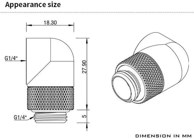 Alt view image 4 of 7 - Vszerda 90 Degree Rotary Adapter Thread G1/4'' Male to Female Extender Elbow Fitting Angled Adaptor for Water Cooling System 4 Pack (Black)