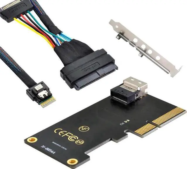 Main image of Vszerda PCI-E 3.0 4.0 to SFF-8654 Slimline SAS Card Adapter to SFF-8639 U.2 U2 NVME PCIe SSD Cable for Mainboard SSD