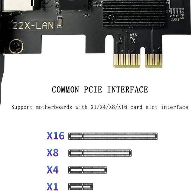 Alt view image 3 of 6 - Vszerda 2.5Gbase-T Pcie Network Card I226-V Chip 2.5G PCI Express Gigabit Ethernet Card Wired RJ45 LAN Adapter Converter for Window 10/11