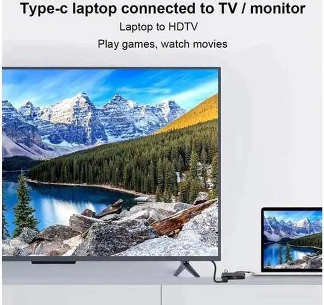 Alt view image 4 of 7 - Vszerda USB Docking Station, Type-C Docking Station Support HD 4K 1080P Resolution for Mobile Phone Computer, Interface for HDMI/VGA 3.2mm Audio/USB3.0/YSB-C