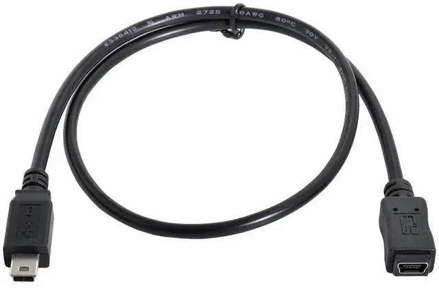 Alt view image 3 of 7 - Vszerda Mini USB Extension Cable USB 2.0 Mini USB 5Pin Male to Female Data Power Extension Cable Adapter 1.6ft