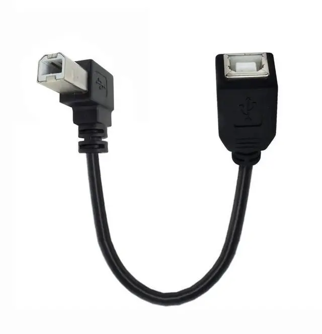 Alt view image 2 of 7 - Vszerda USB 2.0 B Type Male to Female Extension Cable Up Angled 90 Degree 20cm for Printer Scanner Disk