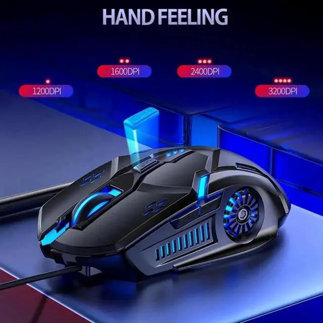 Alt view image 6 of 7 - Vszerda Wired USB Mouse Silent 6 Keys Mouse Gaming Mice 3200DPI Optical Gamer Mouse 7colors LED Backlit and Ergonomics Design For Computer Laptop Gaming Mice Office Mouse