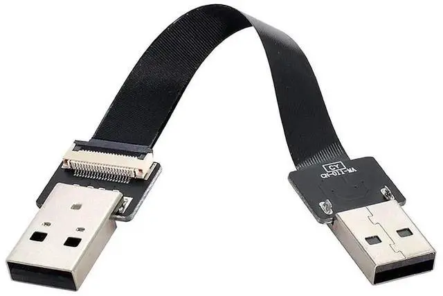 Alt view image 7 of 7 - Vszerda USB 2.0 Flat Cable USB 2.0 Male to Male Data Transfer Charging Ribbon Flex Extension Cable Adapter 0.5M