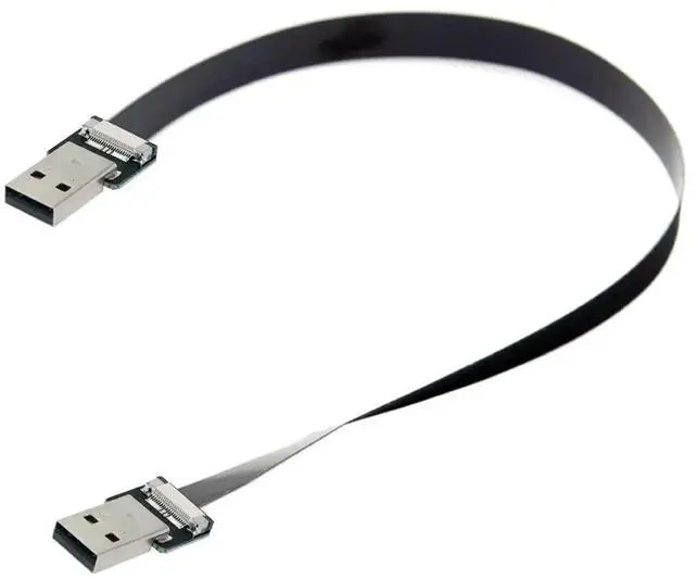Alt view image 3 of 7 - Vszerda USB 2.0 Flat Cable USB 2.0 Male to Male Data Transfer Charging Ribbon Flex Extension Cable Adapter 0.5M