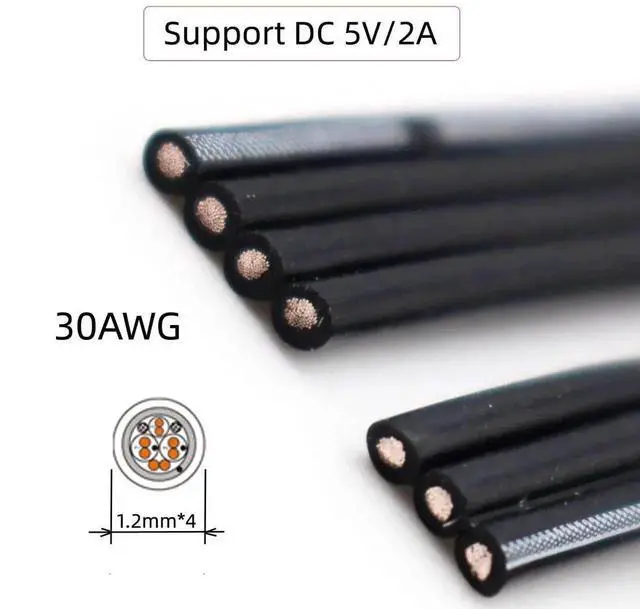 Alt view image 5 of 7 - Vszerda 13cm USB 2.0 Type-A Male to Mini 5Pin USB Male Data Flat Slim FPC Cable for FPV Disk Phone