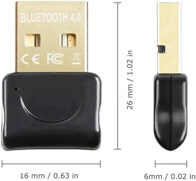 Alt view image 2 of 7 - Vszerda USB Bluetooth Adapter 4.0 for PC Bluetooth Dongle Receiver Wireless Transfer Compatible with Stereo Headphones Desktop Windows 10,8,7,Vista,XP - Black