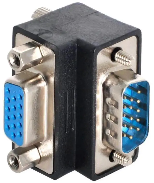 Alt view image 2 of 6 - Vszerda VGA Connectors,VGA SVGA D-Sub HDB15Pin Male to Female 90 Degree UP Angled Gender Changer Video Graphics Array Connector Adapter for Monitor/Projector/Graphics