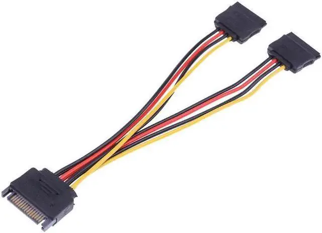 Alt view image 3 of 5 - Vszerda SATA Power Y Splitter Cable, 15 Pin SATA Power Splitter Cable Adapter SATA 15 Pin Male to Dual Female Power Y- Cable, 7 Inch 1 Pack