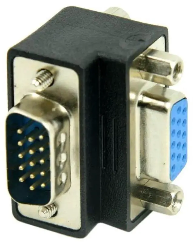 Alt view image 5 of 7 - Vszerda VGA Connectors,VGA SVGA D-Sub HDB15Pin Male to Female 90 Degree Down Angled Gender Changer Video Graphics Array Connector Adapter for Monitor/Projector/Graphics