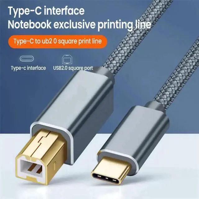 Alt view image 2 of 7 - Vszerda USB C to Printer Cable, USB C to USB B Male Scanner Cord Compatible with DIMI, Google Chromebook Pixel, MacBook Pro, HP Canon Printers, iPad Pro and More Type-C Devices/Laptops, 3.3ft.