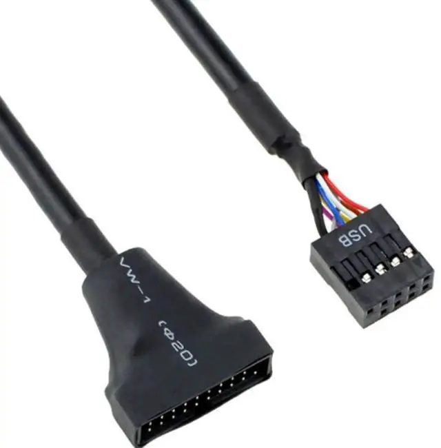 Alt view image 2 of 4 - Vszerda 20 Pin USB 3.0 Header Female to 9 Pin USB 2.0 Male/Female Adapter Converter Wire Data Cable for Desktop Computer PC Mainboard (Female to Female)