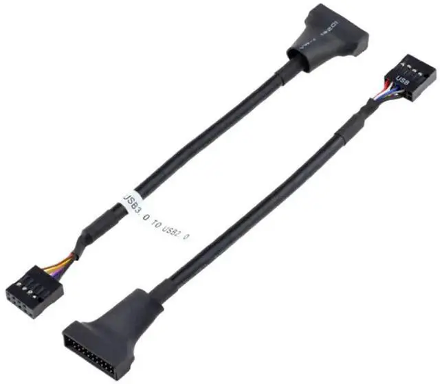 Alt view image 3 of 4 - Vszerda 20 Pin USB 3.0 Header Female to 9 Pin USB 2.0 Male/Female Adapter Converter Wire Data Cable for Desktop Computer PC Mainboard (Female to Female)