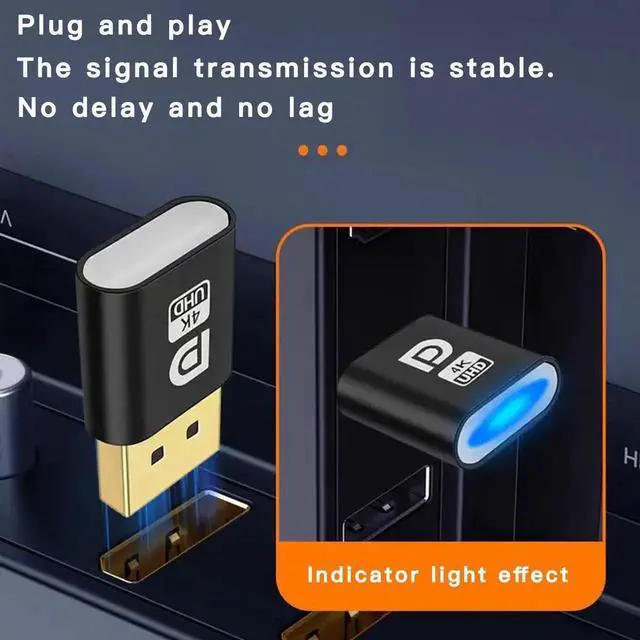 Alt view image 2 of 7 - Vszerda DP - DisplayPort Display Emulator EDID Emulator Plug 2K (fit Headless 2560x1600@60Hz) 4K 4096x2160@17Hz Display Port Dummy Plug DisplayPort Compatible (2K-2560x1600@60Hz) (1PCS)