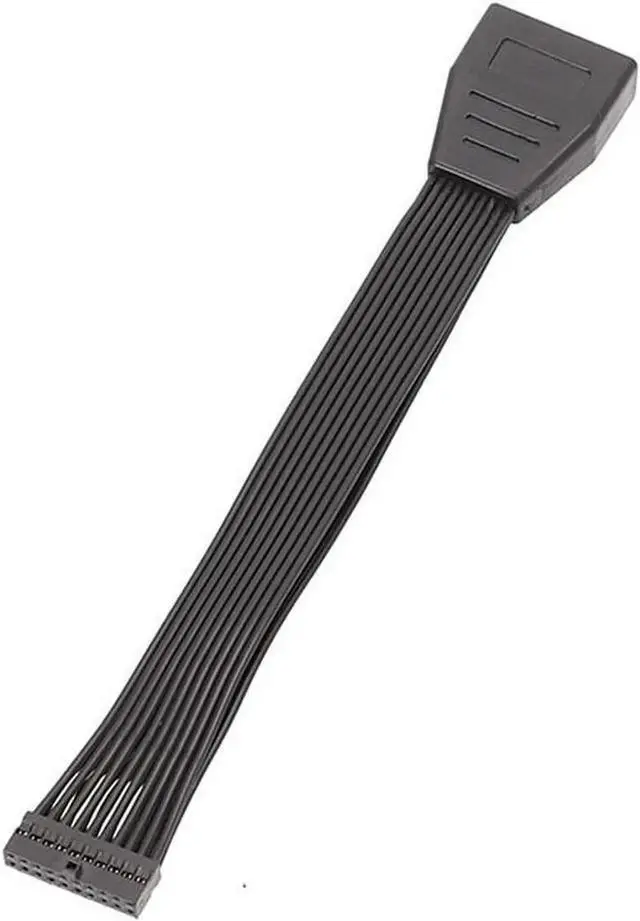 Alt view image 3 of 3 - Low Profile Header USB 3.0 19/20 Pin Internal Extension Male to Female Adapter Flat Cable for Motherboard -Solve the problem that the USB port is blocked by graphics card - 6 inches