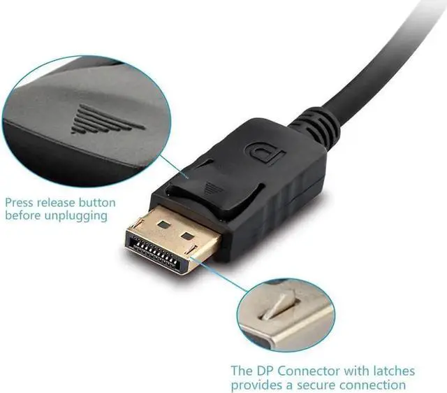 Alt view image 4 of 4 - Vszerda Gold Plated DisplayPort to HDMI-compatible Passive Converter - DP to HDMI-compatible Adapter - 1920x1080p