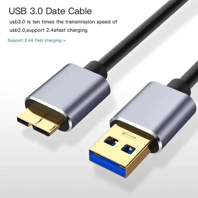 Alt view image 3 of 7 - Vszerda USB 3.0 to Micro B Cable Male to Male, USB 3.0 Type A to Micro B Data Sync Cable Fast Speed USB 3.0 Cord For External Hard Drive Disk HDD S-a-m-s-u-n-g S5 Note 3 (3.3ft/1M)