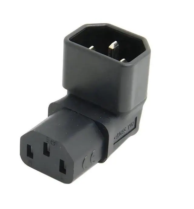 Main image of IEC 320 C14 Male to C13 Female 90 Degree Down Angled Power Extension Connector Adapter 10A 250V for Monitor/Computer/PDU Chassis/Printer