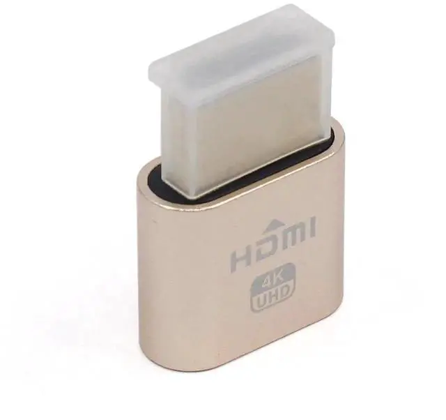 Alt view image 3 of 7 - VGA Virtual Display Adapter HDMI DDC EDID Dummy Plug Headless Ghost Display Emulator 1920x1080 New Generation@60Hz (Gold)