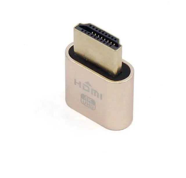 Alt view image 4 of 7 - VGA Virtual Display Adapter HDMI DDC EDID Dummy Plug Headless Ghost Display Emulator 1920x1080 New Generation@60Hz (Gold)