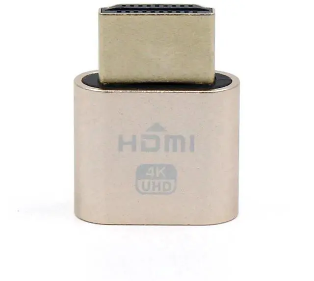 Alt view image 2 of 7 - VGA Virtual Display Adapter HDMI DDC EDID Dummy Plug Headless Ghost Display Emulator 1920x1080 New Generation@60Hz (Gold)