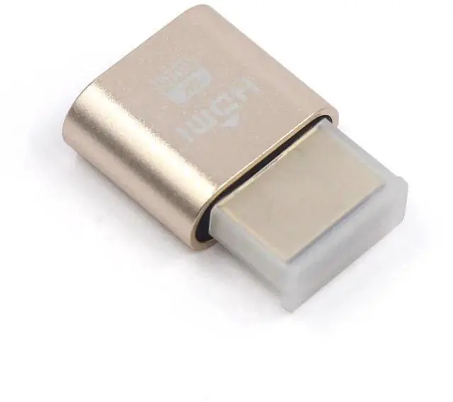 Alt view image 6 of 7 - VGA Virtual Display Adapter HDMI DDC EDID Dummy Plug Headless Ghost Display Emulator 1920x1080 New Generation@60Hz (Gold)