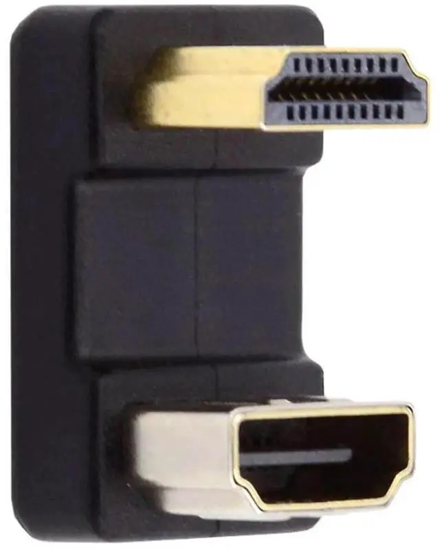 Alt view image 2 of 7 - Vszerda HDMI Male to HDMI Female 4K@60Hz 180 Degree UP Angled Extension Adapter Converter Connector