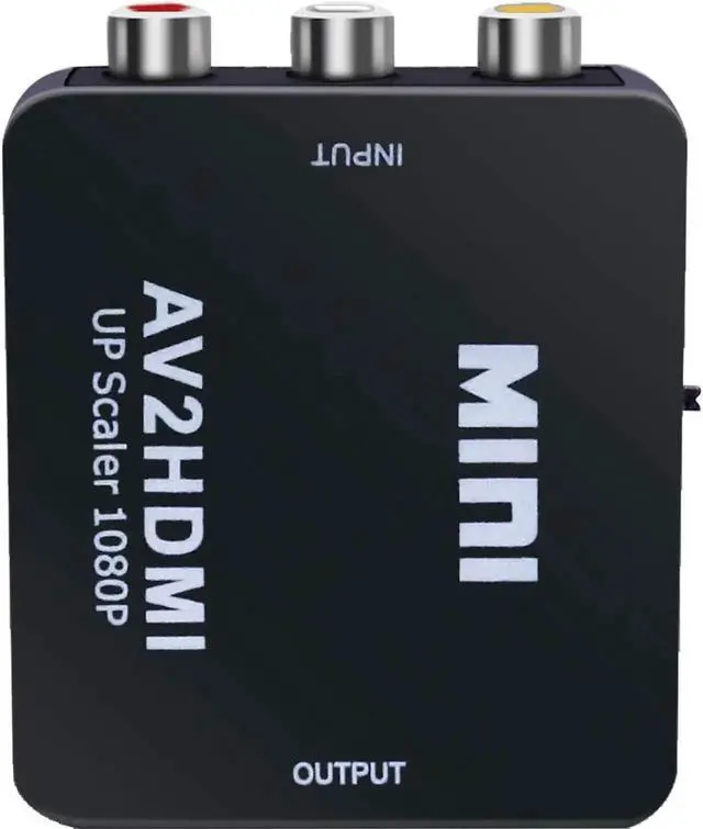 Alt view image 2 of 7 - RCA to HDMI Converter, 1080P RCA Composite CVBS AV to HDMI Video Audio Converter Adapter Compatible with N64 Wii PS2 Xbox VHS VCR Camera DVD, Support PAL/NTSC with USB Power Cable