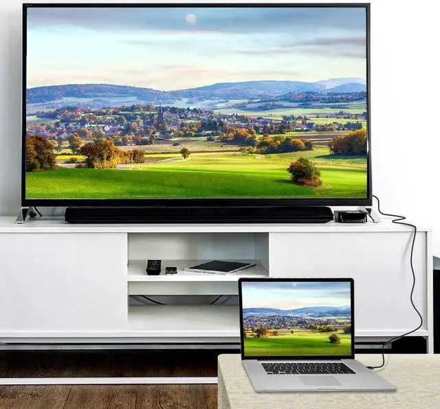 Alt view image 3 of 7 - Vszerda Displayport to HDMI, 4K DP to HDMI Cable Gold-Plated High Speed (4K 30Hz, 1080P 120Hz) Uni-Directional Video Display Cord Compatible for HP Monitor Projector Computer, 6ft.