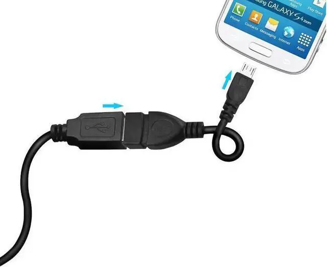 Alt view image 2 of 4 - Vszerda 2 Pack USB 2.0 OTG Cable,Micro USB to USB Adapter, On The Go Adapter Micro USB Male to USB Female for Samsung S7 S6 Edge S4 S3, LG G4,Android Devices (Black)