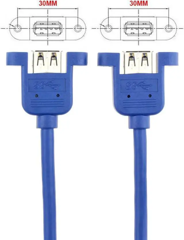 Alt view image 2 of 4 - Vszerda 2 Port Internal USB 3.0 Motherboard 20-Pin Header to 2x USB 3.0 A Female Adapter Cable,USB 20pin to 2 x USB 3.0 Splitter Cable with Installation Hole and Screws -1.64FT