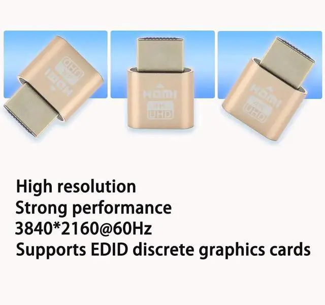 Alt view image 2 of 7 - Vszerda 4K HDMI Dummy Plug, Virtual Monitor Emulator, Headless Display Adapter, EDID Emulator, Supports 4096x2160@60Hz, 3840x2160@60Hz, 2560x1440@60Hz for Windows, Mac, Linux Plug & Play (2PCS)