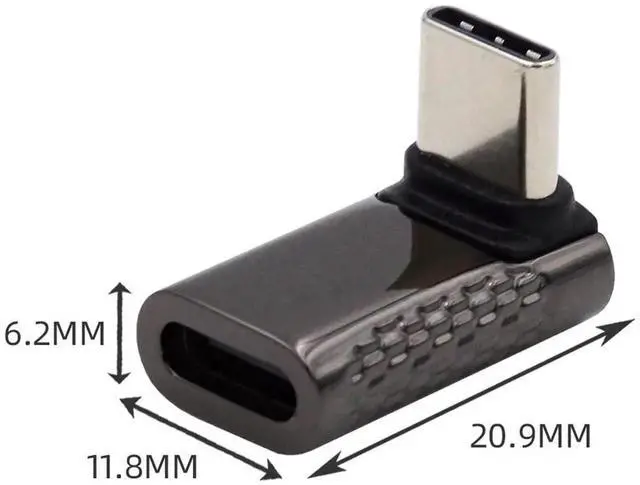 Alt view image 4 of 7 - Vszerda 20Gbps USB4 Type C Male to Female 90 Degree Up Down Angled 100W Power Data 8K Video Adapter for USB4.0