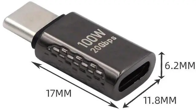 Alt view image 6 of 7 - Vszerda 20Gbps USB4 Type C Male to Female Straight Connector 100W Power Data 8K Video Adapter for USB4.0