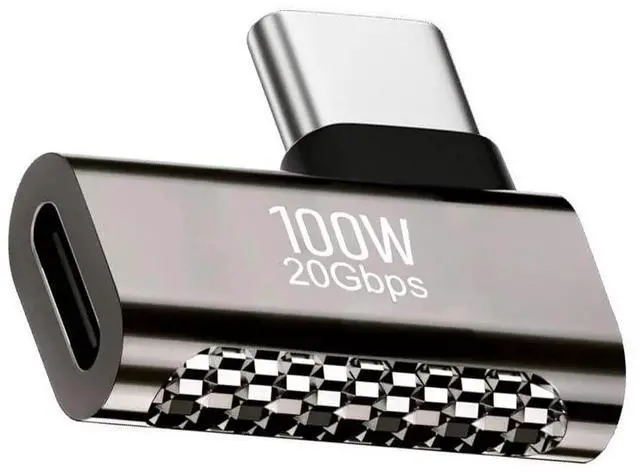 Main image of Vszerda 20Gbps USB4 Type C Male to Female 90 Degree Left Right Angled 100W Power Data 8K Video Adapter for USB4.0