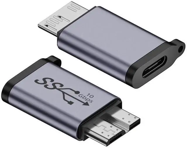 Main image of Vszerda Adapter USB-C USB 3.1 Type C Female to Micro USB 3.0 Male Data Adapter 10Gbps Data Power with Chain for Laptop SSD Disk