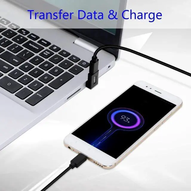 Alt view image 5 of 7 - Vszerda Right Angle USB C to USB A Adapter, Up Angle & Down Angle USB A 3.0 Male to USB Type C 3.1 Female Connector Adapter for Laptops, Wall Chargers, Power Banks(2-Pack)