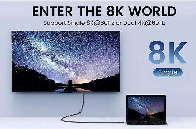 Alt view image 2 of 5 - Vszerda USB C to USB C 3.2 20Gbps Cable, USB C 3.2 Gen 2×2 Cable for 8K@60Hz Video , PD 100W Fast Charging Compatible with MacBook Air Pro Yoga 4K 2K Type C Display Monitor - 3.3FT