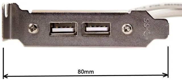 Alt view image 3 of 7 - Vszerda 9Pin Motherboard Header 1 to 2 USB 2.0 Port Multiplier Panel Cable 40cm with 80mm PCI Bracket