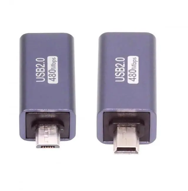 Alt view image 4 of 7 - Vszerda 2pcs/lot USB 2.0 B Type Female to Mini USB & Micro Male Extension Adapter for Printer Phone Disk