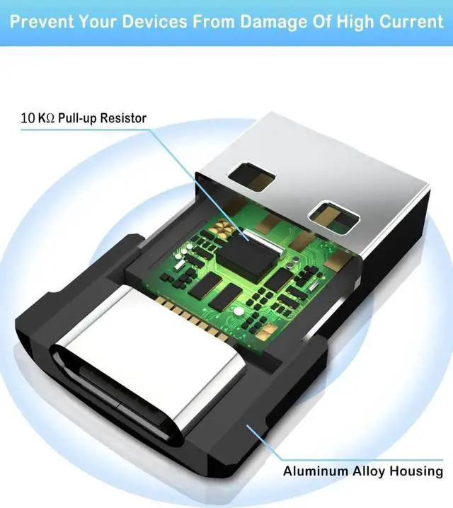 Alt view image 3 of 5 - Vszerda USB to USB C Adapter 4 Pack Type C Female to A Male Charger Converter for Apple Watch Ultra iWatch 8 7 iPhone 14 13 12 11 Pro Plus Max Airpods iPad 9 10 Air 5 Mini 6 Samsung Galaxy S23 S22 S21